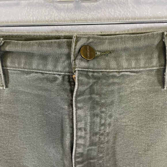 Carhartt Mens Size 46 Olive Canvas Carpenter Shorts - Picture 3 of 8